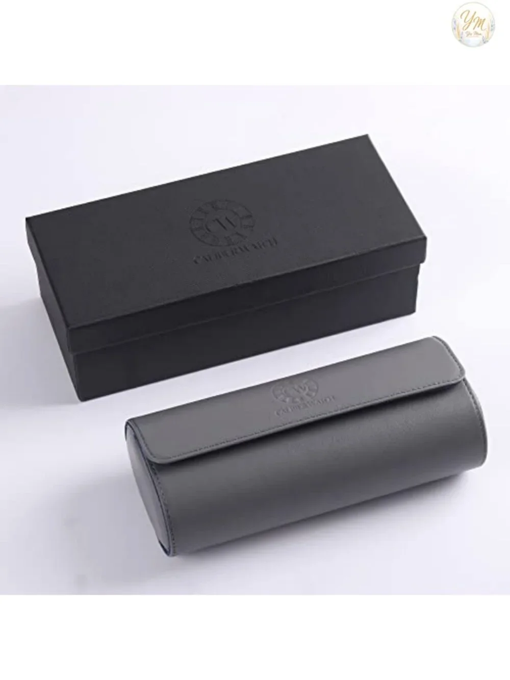 Genuine Napa Leather Watch Roll Travel Case for 3 Watches, Velvet Interior